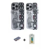 ieg™ iPhone 12 Pro Max Kılıf Nova Doku Koleksiyonu - Siyah Polymer Nano Ekran Koruyucu + Renkli Kamera Lens Koruma Cam - TU