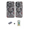 ieg™ iPhone 12 Pro Max Kılıf Nova Doku Koleksiyonu - Siyah Polymer Nano Ekran Koruyucu + Renkli Kamera Lens Koruma Cam - TU