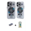 ieg™ iPhone 12 Pro Max Kılıf Nova Doku Koleksiyonu - Siyah Polymer Nano Ekran Koruyucu + Renkli Kamera Lens Koruma Cam - TU