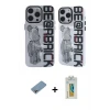 ieg™ iPhone 12 Pro Max Kılıf Nova Doku Koleksiyonu - Siyah Polymer Nano Ekran Koruyucu + Shine Kamera Lens Koruma Cam - GI