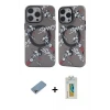 ieg™ iPhone 12 Pro Max Kılıf Nova Doku Koleksiyonu - Siyah Polymer Nano Ekran Koruyucu + Shine Kamera Lens Koruma Cam - GI