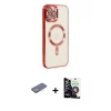 ieg™ iPhone 12 Pro Max Kılıf Nova Işık Özel Seri - Şeffaf Temperli Cam Ekran Koruyucu + Renkli Kamera Lens Koruma Cam - SI