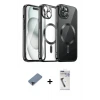 ieg™ iPhone 12 Pro Max Kılıf Nova Işık Özel Seri - Şeffaf Uv Polymer Nano Ekran Koruyucu + Metal Kamera Lens Koruma Cam - SH