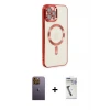 ieg™ iPhone 12 Pro Max Kılıf Nova Işık Özel Seri - Şeffaf Uv Polymer Nano Ekran Koruyucu + Neon Fosforlu Kamera Lens - SI