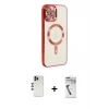 ieg™ iPhone 12 Pro Max Kılıf Nova Işık Özel Seri - Şeffaf Uv Polymer Nano Ekran Koruyucu + Shine Kamera Lens - GD