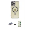 ieg™ iPhone 12 Pro Max Kılıf Nova Işık Özel Seri - Siyah 20D Premium Cam Ekran Koruyucu + Renkli Kamera Lens Koruma Cam - TU
