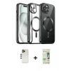 ieg™ iPhone 12 Pro Max Kılıf Nova Işık Özel Seri - Siyah 20D Premium Cam Ekran Koruyucu + Shine Kamera Lens - GD