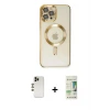 ieg™ iPhone 12 Pro Max Kılıf Nova Işık Özel Seri - Siyah 20D Premium Cam Ekran Koruyucu + Shine Kamera Lens - GD