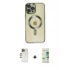 ieg™ iPhone 12 Pro Max Kılıf Nova Işık Özel Seri - Siyah 20D Premium Cam Ekran Koruyucu + Shine Kamera Lens - GD