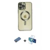 ieg™ iPhone 12 Pro Max Kılıf Nova Işık Özel Seri - Siyah 3D Antistatik Seramik Nano Ekran Koruyucu + Shine Kamera Lens Koruma Cam - GD