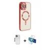 ieg™ iPhone 12 Pro Max Kılıf Nova Işık Özel Seri - Siyah 3D Antistatik Seramik Nano Ekran Koruyucu + Shine Kamera Lens - LT