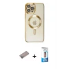 ieg™ iPhone 12 Pro Max Kılıf Nova Işık Özel Seri - Siyah 5D Eko Cam Ekran Koruyucu + Shine Kamera Lens Koruma Cam - SABE