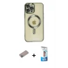 ieg™ iPhone 12 Pro Max Kılıf Nova Işık Özel Seri - Siyah 5D Eko Cam Ekran Koruyucu + Shine Kamera Lens Koruma Cam - SABE
