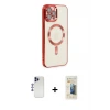 ieg™ iPhone 12 Pro Max Kılıf Nova Işık Özel Seri - Siyah 6D Mat Seramik Hayalet Nano Ekran Koruyucu + Shine Kamera Lens - LT