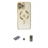 ieg™ iPhone 12 Pro Max Kılıf Nova Işık Özel Seri - Siyah Joko Magic 5D Hayalet Cam + Renkli Kamera Lens Koruma Cam - TU