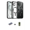 ieg™ iPhone 12 Pro Max Kılıf Nova Işık Özel Seri - Siyah Joko Magic 5D Hayalet Cam + Renkli Kamera Lens Koruma Cam - TU