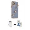 ieg™ iPhone 12 Pro Max Kılıf Nova Işık Prime - Şeffaf Royal Nano Ekran Koruyucu + Shine Kamera Lens - LT