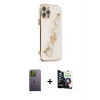 ieg™ iPhone 12 Pro Max Kılıf Nova Işık Prime - Şeffaf Temperli Cam Ekran Koruyucu + Neon Fosforlu Kamera Lens - YL