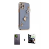 ieg™ iPhone 12 Pro Max Kılıf Nova Işık Prime - Şeffaf Temperli Cam Ekran Koruyucu + Neon Fosforlu Kamera Lens - YL