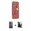 ieg™ iPhone 12 Pro Max Kılıf Nova Işık Prime - Şeffaf Temperli Cam Ekran Koruyucu + Neon Fosforlu Kamera Lens - YL