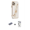 ieg™ iPhone 12 Pro Max Kılıf Nova Işık Prime - Şeffaf Uv Polymer Nano Ekran Koruyucu + Renkli Kamera Lens Koruma Cam - MI