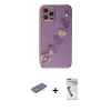 ieg™ iPhone 12 Pro Max Kılıf Nova Işık Prime - Şeffaf Uv Polymer Nano Ekran Koruyucu + Renkli Kamera Lens Koruma Cam - MI