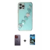 ieg™ iPhone 12 Pro Max Kılıf Nova Işık Prime - Siyah 34D Izgaralı Cam + Neon Fosforlu Kamera Lens - TU