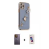 ieg™ iPhone 12 Pro Max Kılıf Nova Işık Prime - Siyah Joko 5D Cam + Neon Fosforlu Kamera Lens - SI