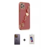 ieg™ iPhone 12 Pro Max Kılıf Nova Işık Prime - Siyah Joko 5D Cam + Neon Fosforlu Kamera Lens - SI