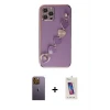ieg™ iPhone 12 Pro Max Kılıf Nova Işık Prime - Siyah Joko 5D Cam + Neon Fosforlu Kamera Lens - SI
