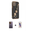 ieg™ iPhone 12 Pro Max Kılıf Nova Işık Prime - Siyah Joko 5D Cam + Neon Fosforlu Kamera Lens - SI