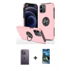 ieg™ iPhone 12 Pro Max Kılıf Odak Form Prime - Siyah 34D Izgaralı Cam + Neon Fosforlu Kamera Lens - BZ