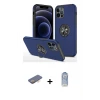 ieg™ iPhone 12 Pro Max Kılıf Odak Form Prime - Siyah Joko Magic 5D Cam + Renkli Kamera Lens Koruma Cam - TU
