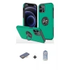 ieg™ iPhone 12 Pro Max Kılıf Odak Form Prime - Siyah Joko Magic 5D Cam + Renkli Kamera Lens Koruma Cam - TU