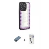 ieg™ iPhone 12 Pro Max Kılıf Odak Klasik Serisi - Şeffaf Uv Polymer Nano Ekran Koruyucu + Shine Kamera Lens Koruma Cam - SH