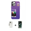 ieg™ iPhone 12 Pro Max Kılıf Siluet Çizgi Koleksiyonu - Şeffaf 360 Full Body Arka Koruyucu + Shine Kamera Lens - GD