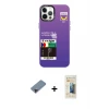 ieg™ iPhone 12 Pro Max Kılıf Siluet Çizgi Koleksiyonu - Siyah 6D Mat Seramik Hayalet Nano Ekran Koruyucu + Metal Kamera Lens Koruma Cam - SH