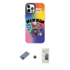 ieg™ iPhone 12 Pro Max Kılıf Siluet Çizgi Koleksiyonu - Siyah 6D Mat Seramik Hayalet Nano Ekran Koruyucu + Metal Kamera Lens Koruma Cam - SH