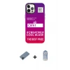 ieg™ iPhone 12 Pro Max Kılıf Siluet Çizgi Koleksiyonu - Siyah Joko Magic 5D Cam + Shine Kamera Lens Koruma Cam - SH