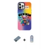 ieg™ iPhone 12 Pro Max Kılıf Siluet Çizgi Koleksiyonu - Siyah Joko Magic 5D Cam + Shine Kamera Lens Koruma Cam - SH