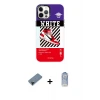 ieg™ iPhone 12 Pro Max Kılıf Siluet Çizgi Koleksiyonu - Siyah Joko Magic 5D Cam + Shine Kamera Lens Koruma Cam - SH