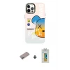 ieg™ iPhone 12 Pro Max Kılıf Siluet Çizgi Koleksiyonu - Siyah Polymer Nano Ekran Koruyucu + Shine Kamera Lens Koruma Cam - SABE