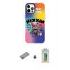 ieg™ iPhone 12 Pro Max Kılıf Siluet Çizgi Koleksiyonu - Siyah Polymer Nano Ekran Koruyucu + Shine Kamera Lens Koruma Cam - SABE