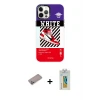 ieg™ iPhone 12 Pro Max Kılıf Siluet Çizgi Koleksiyonu - Siyah Polymer Nano Ekran Koruyucu + Shine Kamera Lens Koruma Cam - SABE