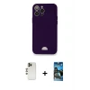 ieg™ iPhone 12 Pro Max Kılıf Vadi Çizgi Prime - Siyah 34D Izgaralı Cam + Shine Kamera Lens - GD