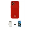 ieg™ iPhone 12 Pro Max Kılıf Vadi Çizgi Prime - Siyah 34D Izgaralı Cam + Shine Kamera Lens - GD