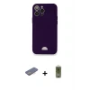 ieg™ iPhone 12 Pro Max Kılıf Vadi Çizgi Prime - Siyah Joko Magic 5D Hayalet Cam + Renkli Kamera Lens Koruma Cam - PE