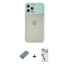 ieg™ iPhone 12 Pro Max Kılıf Vadi Çizgi - Şeffaf Uv Polymer Nano Ekran Koruyucu + Metal Kamera Lens Koruma Cam - GS