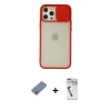 ieg™ iPhone 12 Pro Max Kılıf Vadi Çizgi - Şeffaf Uv Polymer Nano Ekran Koruyucu + Metal Kamera Lens Koruma Cam - GS