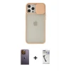 ieg™ iPhone 12 Pro Max Kılıf Vadi Çizgi - Şeffaf Uv Polymer Nano Ekran Koruyucu + Neon Fosforlu Kamera Lens - SI
